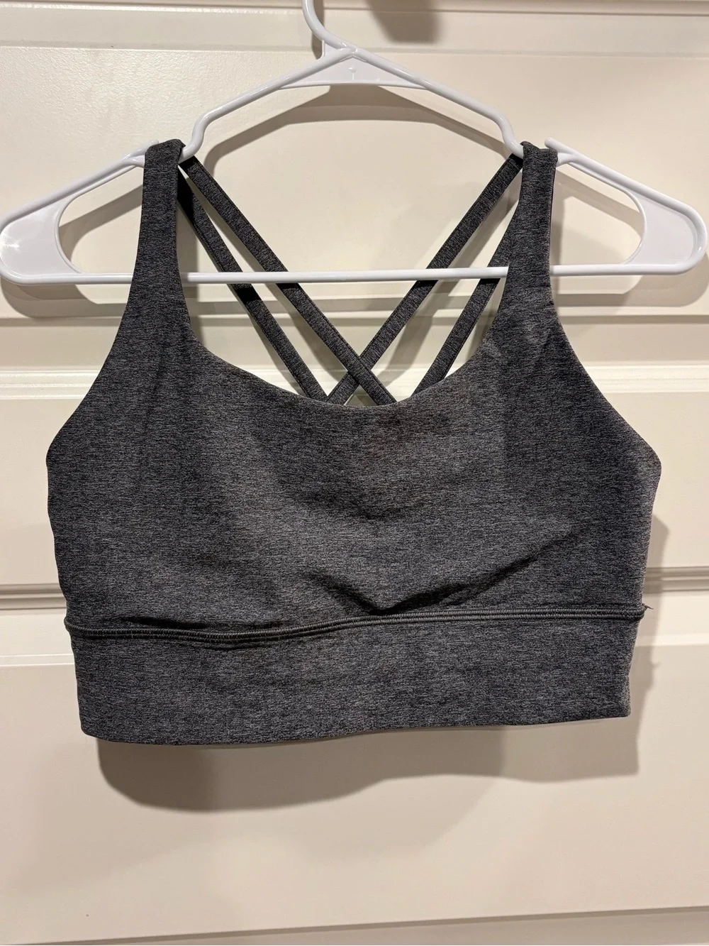 Lululemon Energy Sports Bra *Long Line Heathered Black 8 - Picture 1 of 5